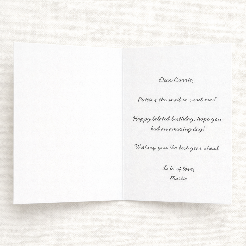 Belated Birthday Card