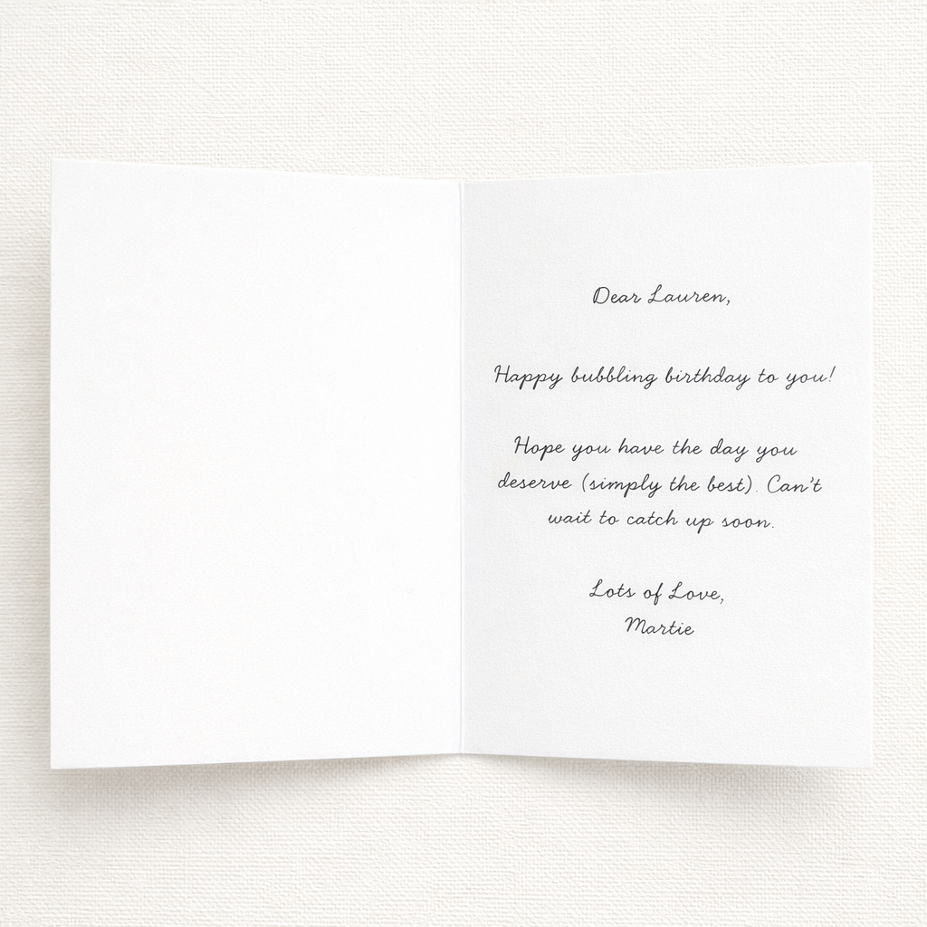 Birthday Cheers Champagne Card