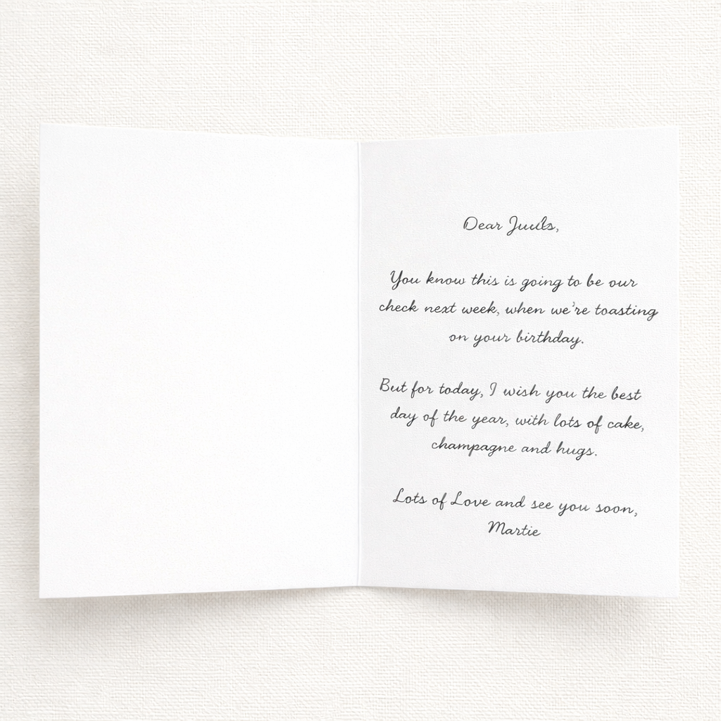 Guest Check - Birthday Card