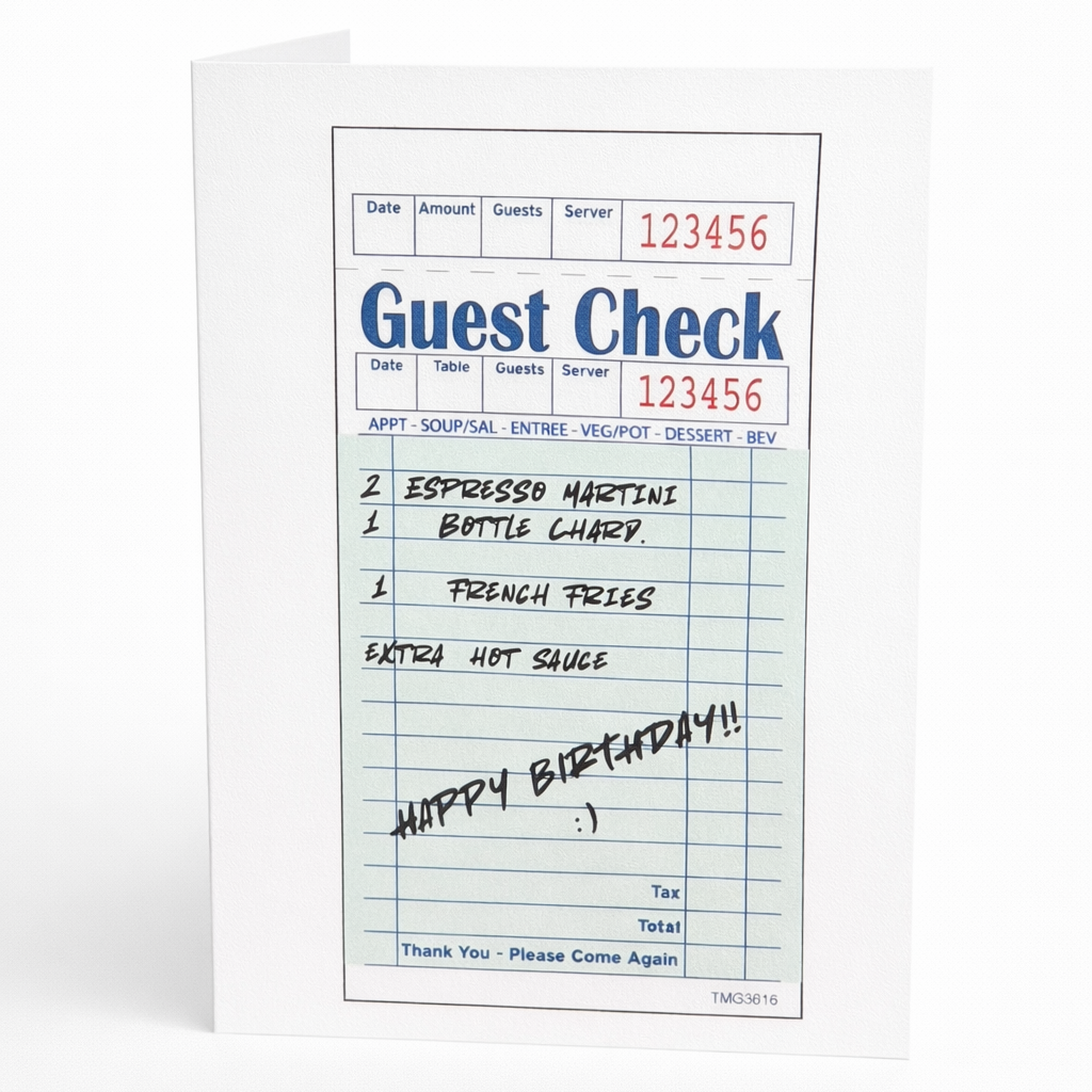 Guest Check - Birthday Card